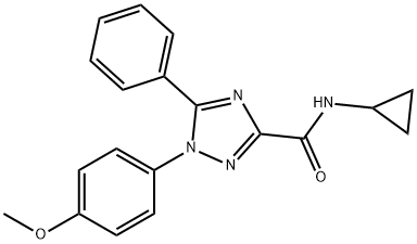 N-cyclopropyl-1-(4-methoxyphenyl)-5-phenyl-1,2,4-triazole-3-carboxamide 结构式