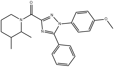 (2,3-dimethylpiperidin-1-yl)-[1-(4-methoxyphenyl)-5-phenyl-1,2,4-triazol-3-yl]methanone 结构式