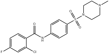 2-chloro-4-fluoro-N-[4-(4-methylpiperazin-1-yl)sulfonylphenyl]benzamide 结构式