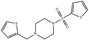 1-(thiophen-2-ylmethyl)-4-thiophen-2-ylsulfonylpiperazine 结构式