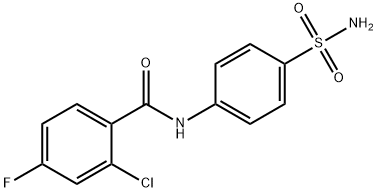 2-chloro-4-fluoro-N-(4-sulfamoylphenyl)benzamide 结构式