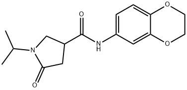 N-(2,3-dihydro-1,4-benzodioxin-6-yl)-5-oxo-1-propan-2-ylpyrrolidine-3-carboxamide 结构式