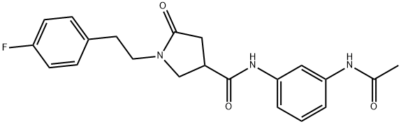 N-(3-acetamidophenyl)-1-[2-(4-fluorophenyl)ethyl]-5-oxopyrrolidine-3-carboxamide 结构式