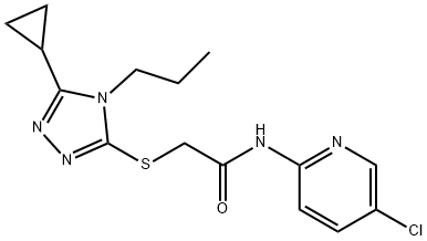 N-(5-chloropyridin-2-yl)-2-[(5-cyclopropyl-4-propyl-1,2,4-triazol-3-yl)sulfanyl]acetamide 结构式