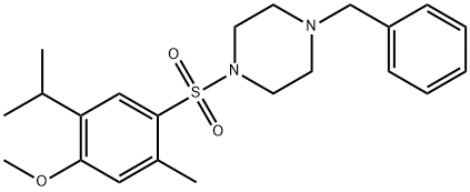 1-benzyl-4-(4-methoxy-2-methyl-5-propan-2-ylphenyl)sulfonylpiperazine 结构式