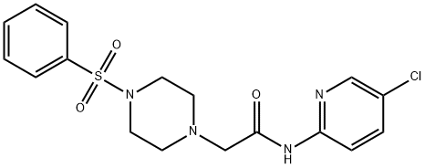 2-[4-(benzenesulfonyl)piperazin-1-yl]-N-(5-chloropyridin-2-yl)acetamide 结构式