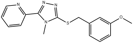 2-[5-[(3-methoxyphenyl)methylsulfanyl]-4-methyl-1,2,4-triazol-3-yl]pyridine 结构式