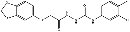 1-[[2-(1,3-benzodioxol-5-yloxy)acetyl]amino]-3-(3-chloro-4-methylphenyl)urea 结构式