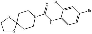 N-(4-bromo-2-chlorophenyl)-1,4-dioxa-8-azaspiro[4.5]decane-8-carboxamide 结构式