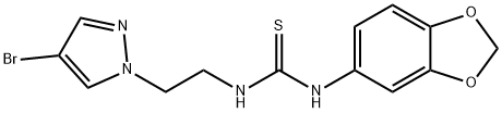 1-(1,3-benzodioxol-5-yl)-3-[2-(4-bromopyrazol-1-yl)ethyl]thiourea 结构式