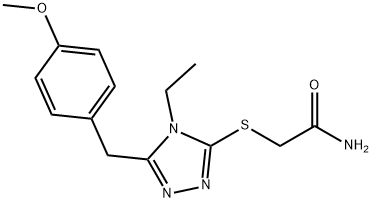 2-[[4-ethyl-5-[(4-methoxyphenyl)methyl]-1,2,4-triazol-3-yl]sulfanyl]acetamide 结构式