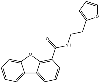 N-[2-(furan-2-yl)ethyl]dibenzofuran-4-carboxamide 结构式