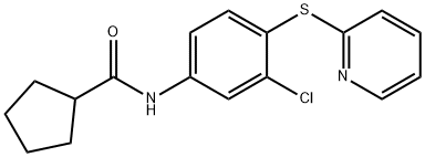 N-(3-chloro-4-pyridin-2-ylsulfanylphenyl)cyclopentanecarboxamide 结构式