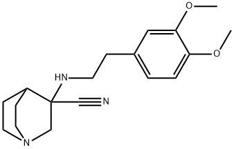 3-[(3,4-二甲氧基苯乙基)氨基]奎宁环-3-甲腈 结构式