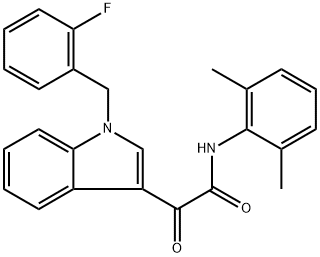 N-(2,6-dimethylphenyl)-2-[1-[(2-fluorophenyl)methyl]indol-3-yl]-2-oxoacetamide 结构式
