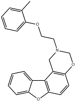 2-[2-(2-methylphenoxy)ethyl]-1,3-dihydro-[1]benzofuro[3,2-f][1,3]benzoxazine 结构式