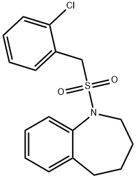 1-[(2-chlorophenyl)methylsulfonyl]-2,3,4,5-tetrahydro-1-benzazepine 结构式