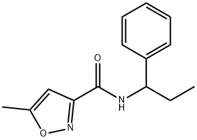 5-methyl-N-(1-phenylpropyl)-1,2-oxazole-3-carboxamide 结构式