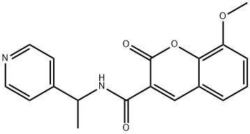 8-methoxy-2-oxo-N-(1-pyridin-4-ylethyl)chromene-3-carboxamide 结构式