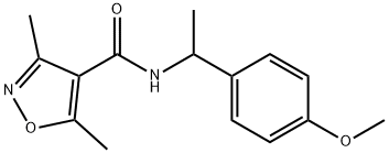 N-[1-(4-methoxyphenyl)ethyl]-3,5-dimethyl-1,2-oxazole-4-carboxamide 结构式