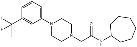 N-cycloheptyl-2-[4-[3-(trifluoromethyl)phenyl]piperazin-1-yl]acetamide 结构式