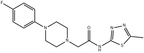 2-[4-(4-fluorophenyl)piperazin-1-yl]-N-(5-methyl-1,3,4-thiadiazol-2-yl)acetamide 结构式