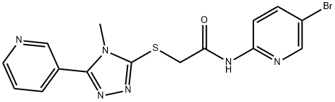 N-(5-bromopyridin-2-yl)-2-[(4-methyl-5-pyridin-3-yl-1,2,4-triazol-3-yl)sulfanyl]acetamide 结构式