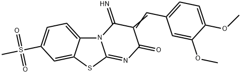 (3Z)-3-[(3,4-dimethoxyphenyl)methylidene]-4-imino-8-methylsulfonylpyrimido[2,1-b][1,3]benzothiazol-2-one 结构式