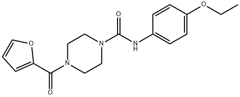 N-(4-ethoxyphenyl)-4-(furan-2-carbonyl)piperazine-1-carboxamide 结构式