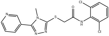 N-(2,6-dichlorophenyl)-2-[(4-methyl-5-pyridin-3-yl-1,2,4-triazol-3-yl)sulfanyl]acetamide 结构式