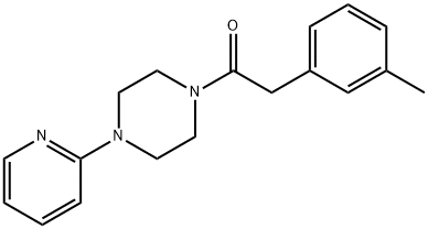 2-(3-methylphenyl)-1-(4-pyridin-2-ylpiperazin-1-yl)ethanone 结构式