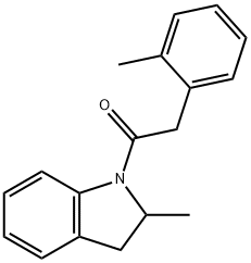 1-(2-methyl-2,3-dihydroindol-1-yl)-2-(2-methylphenyl)ethanone 结构式