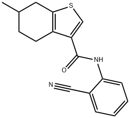 N-(2-cyanophenyl)-6-methyl-4,5,6,7-tetrahydro-1-benzothiophene-3-carboxamide 结构式