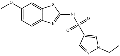 1-ethyl-N-(6-methoxy-1,3-benzothiazol-2-yl)pyrazole-4-sulfonamide 结构式