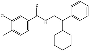 3-chloro-N-(2-cyclohexyl-2-phenylethyl)-4-methylbenzamide 结构式