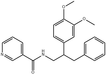 N-[2-(3,4-dimethoxyphenyl)-3-phenylpropyl]pyridine-3-carboxamide 结构式