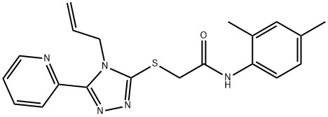 N-(2,4-dimethylphenyl)-2-[(4-prop-2-enyl-5-pyridin-2-yl-1,2,4-triazol-3-yl)sulfanyl]acetamide 结构式