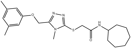 N-cycloheptyl-2-[[5-[(3,5-dimethylphenoxy)methyl]-4-methyl-1,2,4-triazol-3-yl]sulfanyl]acetamide 结构式