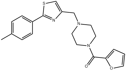 furan-2-yl-[4-[[2-(4-methylphenyl)-1,3-thiazol-4-yl]methyl]piperazin-1-yl]methanone 结构式