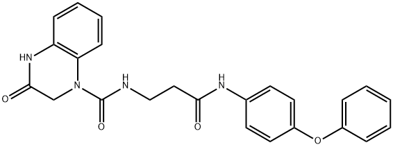 3-oxo-N-[3-oxo-3-(4-phenoxyanilino)propyl]-2,4-dihydroquinoxaline-1-carboxamide 结构式