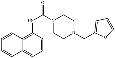 4-(furan-2-ylmethyl)-N-naphthalen-1-ylpiperazine-1-carboxamide 结构式