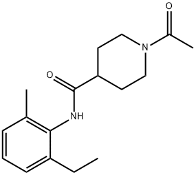 1-acetyl-N-(2-ethyl-6-methylphenyl)piperidine-4-carboxamide 结构式