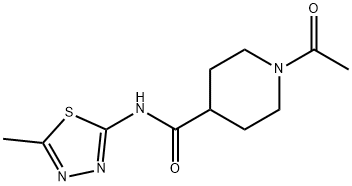 1-acetyl-N-(5-methyl-1,3,4-thiadiazol-2-yl)piperidine-4-carboxamide 结构式