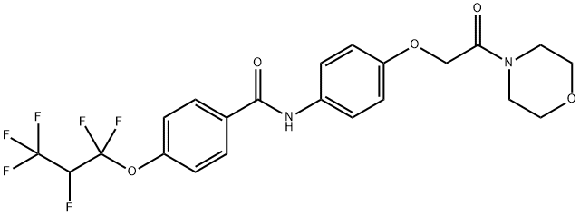 4-(1,1,2,3,3,3-hexafluoropropoxy)-N-[4-(2-morpholin-4-yl-2-oxoethoxy)phenyl]benzamide 结构式