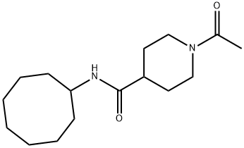 1-acetyl-N-cyclooctylpiperidine-4-carboxamide 结构式