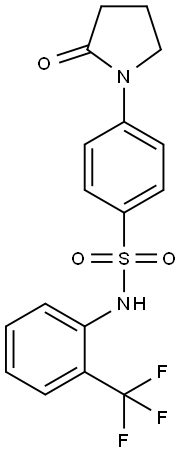 4-(2-oxopyrrolidin-1-yl)-N-[2-(trifluoromethyl)phenyl]benzenesulfonamide 结构式