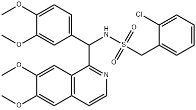 1-(2-chlorophenyl)-N-[(6,7-dimethoxyisoquinolin-1-yl)-(3,4-dimethoxyphenyl)methyl]methanesulfonamide 结构式