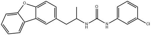 1-(3-chlorophenyl)-3-(1-dibenzofuran-2-ylpropan-2-yl)urea 结构式