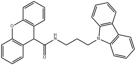 N-(3-carbazol-9-ylpropyl)-9H-xanthene-9-carboxamide 结构式