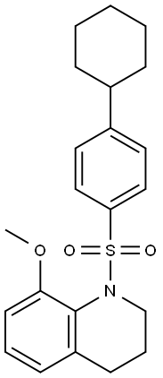 1-(4-cyclohexylphenyl)sulfonyl-8-methoxy-3,4-dihydro-2H-quinoline 结构式